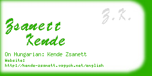 zsanett kende business card